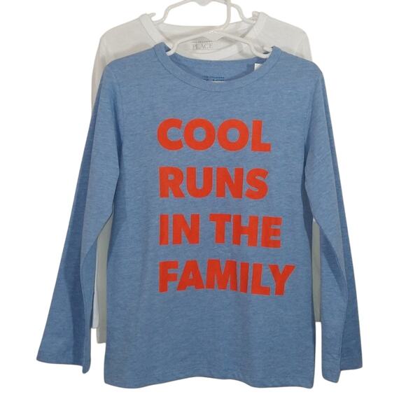 L The Children's Place 2 White and Blue Long Sleeve Graphic T-shirts Tees NWT 5T - Picture 2 of 8